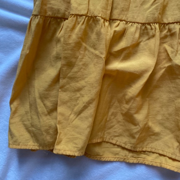 Women’s yellow ruffle babydoll mini swing dress - Picture 3 of 5